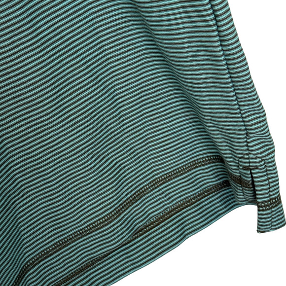 Mens Linksoul Short Sleeve Green w/Black Stripes Golf Polo - Size Large - Picture 7 of 9